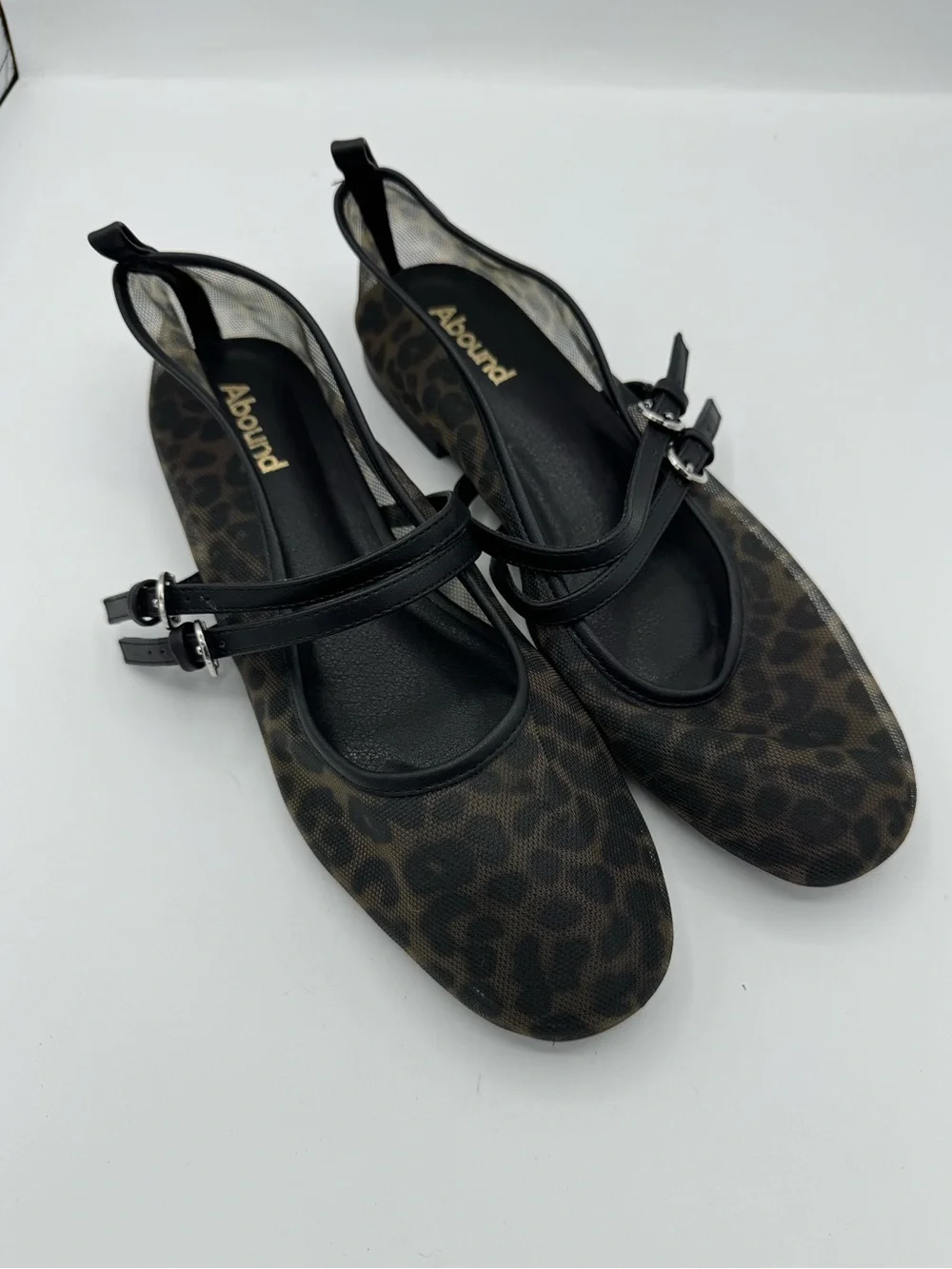 ABOUND Galantis Mesh Mary Jane Flat in Leopard size 8.5 fall winter school dark